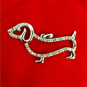 Silver Dachshund Dog Necklace Charm